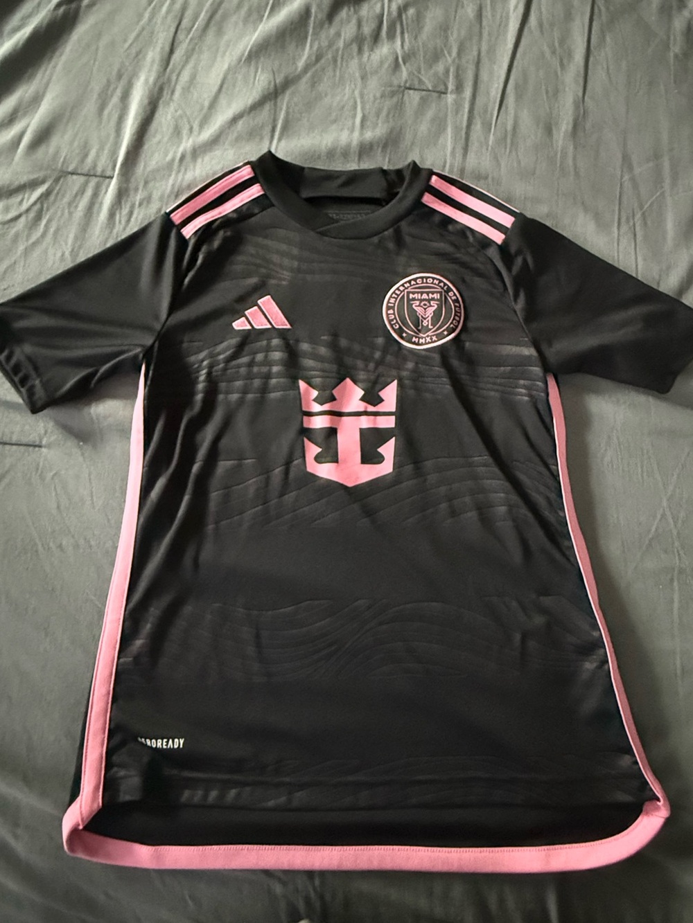 adidas Kids Black and Pink Soccer Jersey